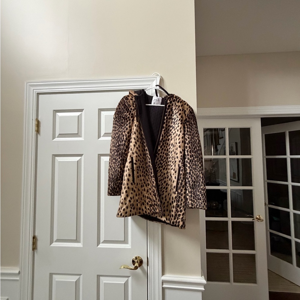 Zara Leopard Print Hooded Jacket - Picture 2 of 9